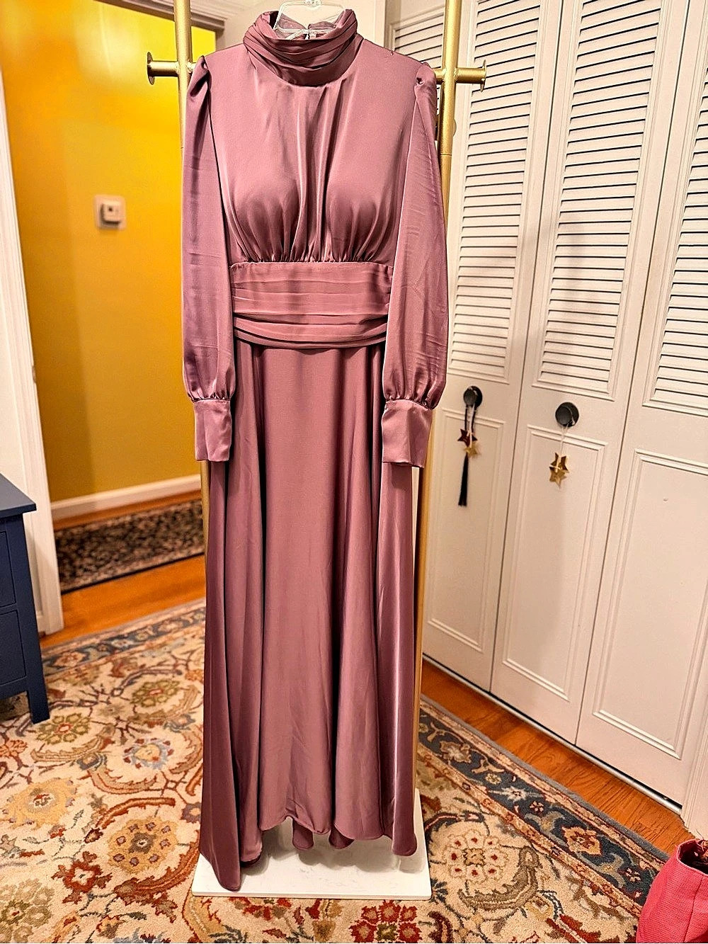 Modest Turkish Dress HENNIN Maxi Dress in Pink NWT